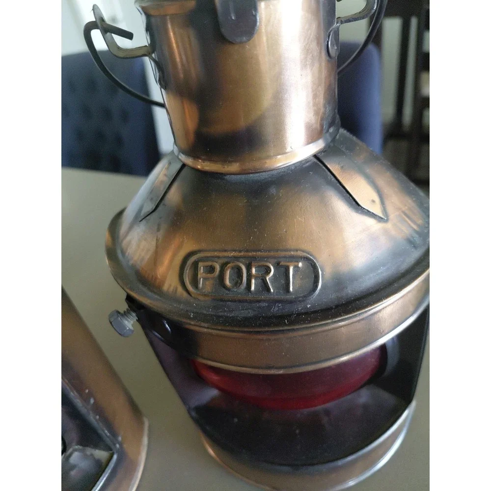 Vintage Ship Copper Finish Port Starboard Lanterns Nautical Oil Lamps Hong Kong